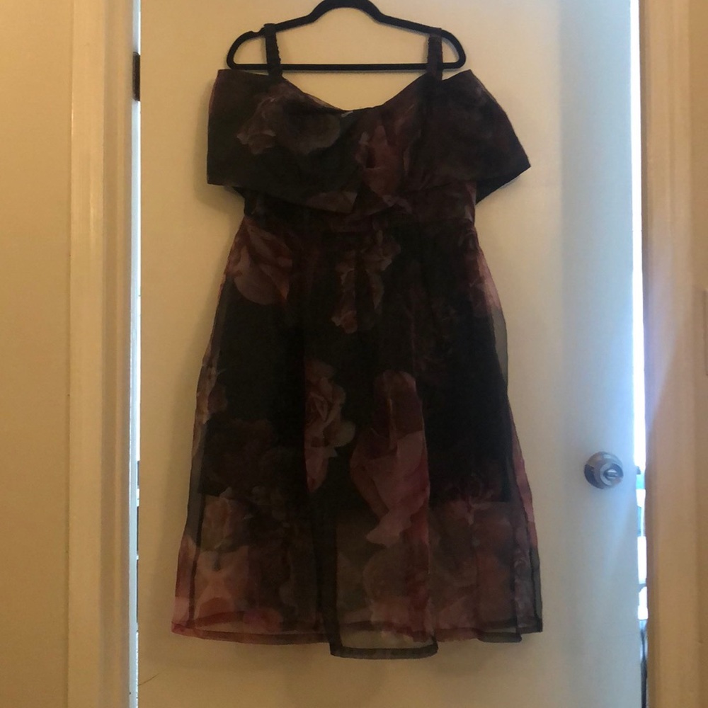 Asos Floral Off the Shoulder Dress